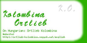 kolombina ortlieb business card